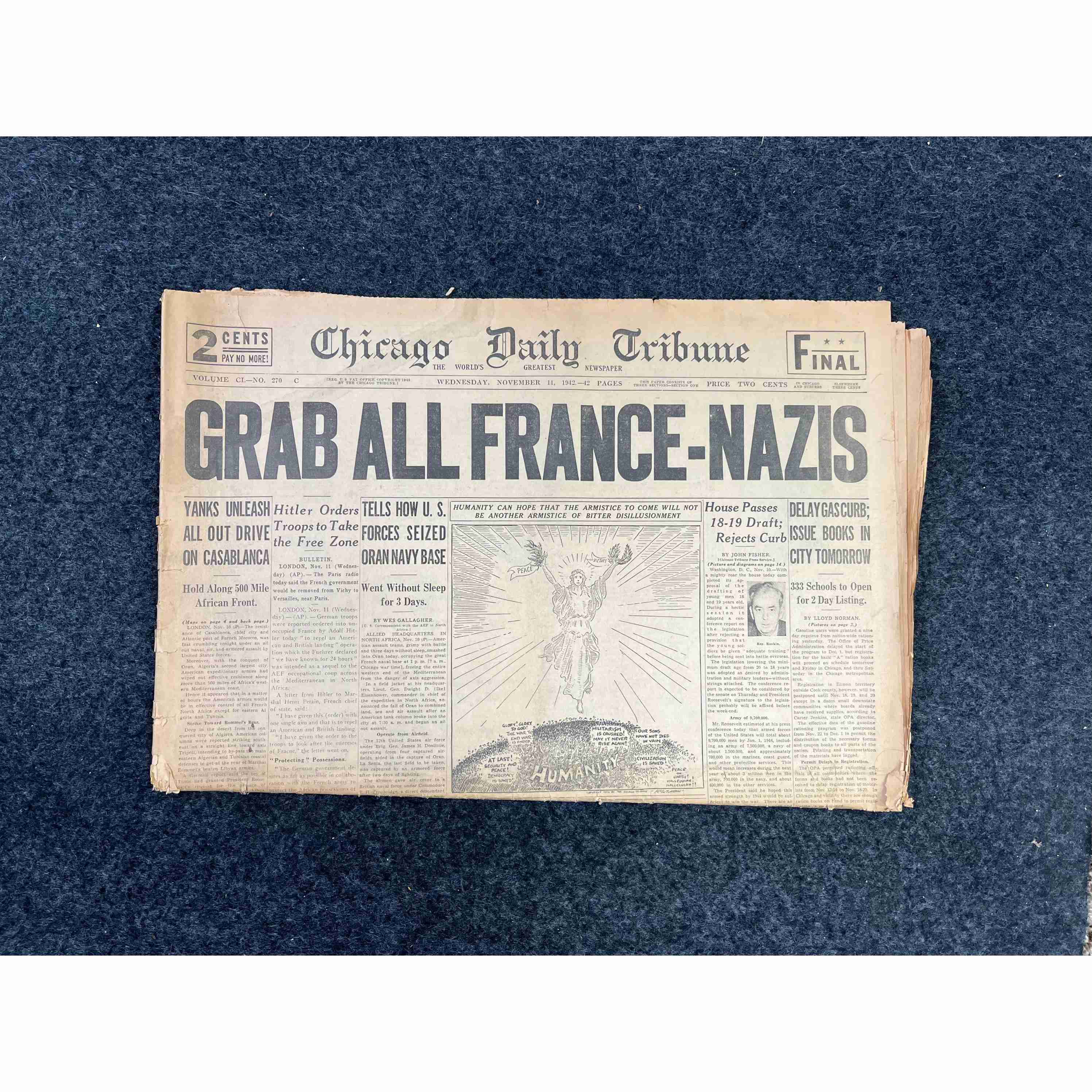 WW2 France Surrenders to Germany - DAY OF - Vintage WW2 Memorabilia, French His
