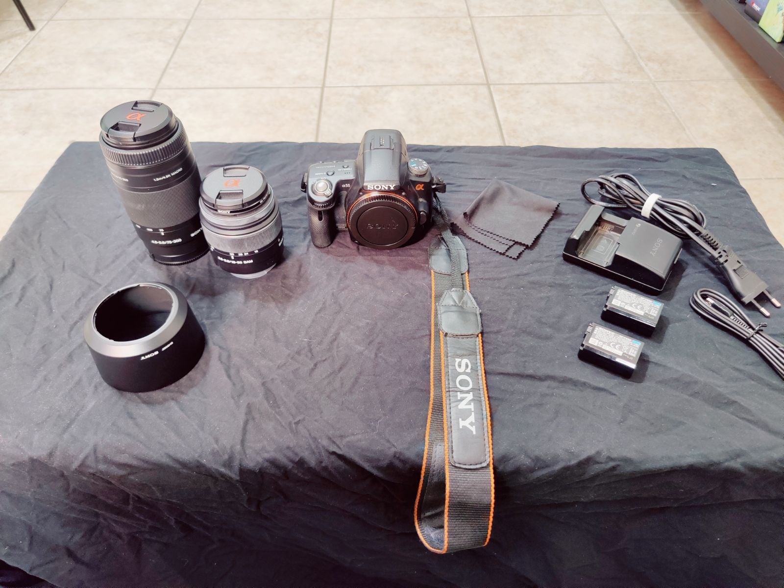 Sony Alpha a55 DSLR camera with loads of