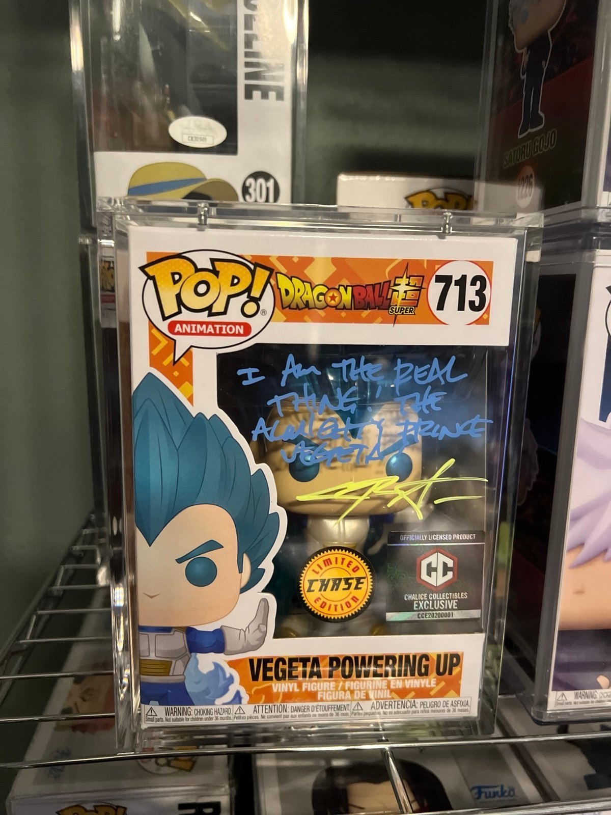Vegeta Powering Up Sighed by Christopher Sabat JSA CERTIFIED
