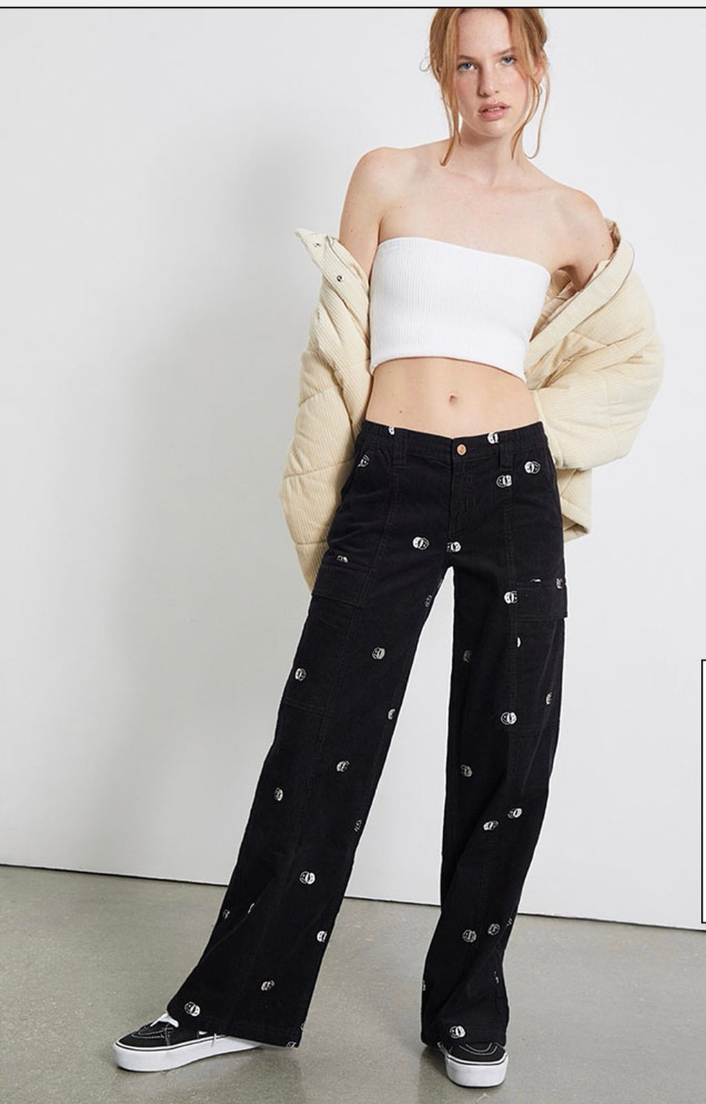PacSun Smiley Corduroy Low Rise Puddle Womens Pants Size Small (30” X 31”)