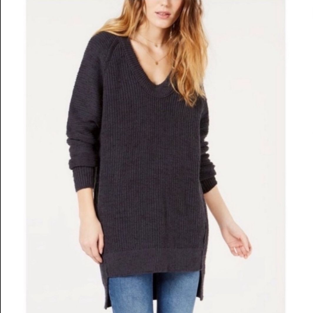Free People Sunday Scoop Grey Sweater