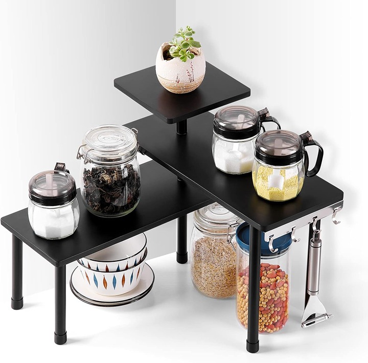 3 Tier Corner Shelf Bamboo Bathroom Countertop Organizer