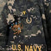 US NAVY Cropped Blue Camo Blouse
