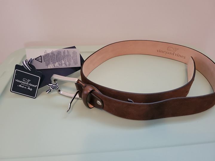 Men’s Vineyard Vines Suede & Leather Heritage Belt Size 32 Made in Italy