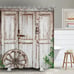 Farmhouse Rustic Shower Curtain for Bathroom Barn Door Wood Style Decor