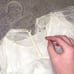 Vintage 1960s Baptism Dress w/ Cape White Lace Christening Formal Baby Infant