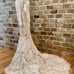 Oleg Cassini Wedding Dress. Lightly Sequined. Lace Appliqué. Trumpet Style. NWT.