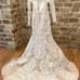 Oleg Cassini Wedding Dress. Lightly Sequined. Lace Appliqué. Trumpet Style. NWT.