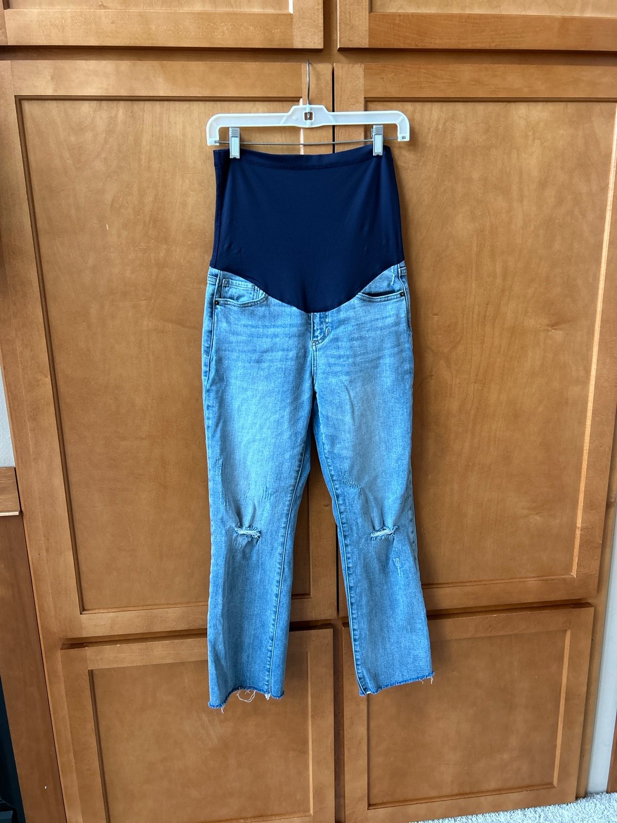 PinkBlush Straight Leg Distressed Maternity Jeans - Size 27