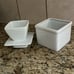 Butter bell white ceramic square shape is unique new never used