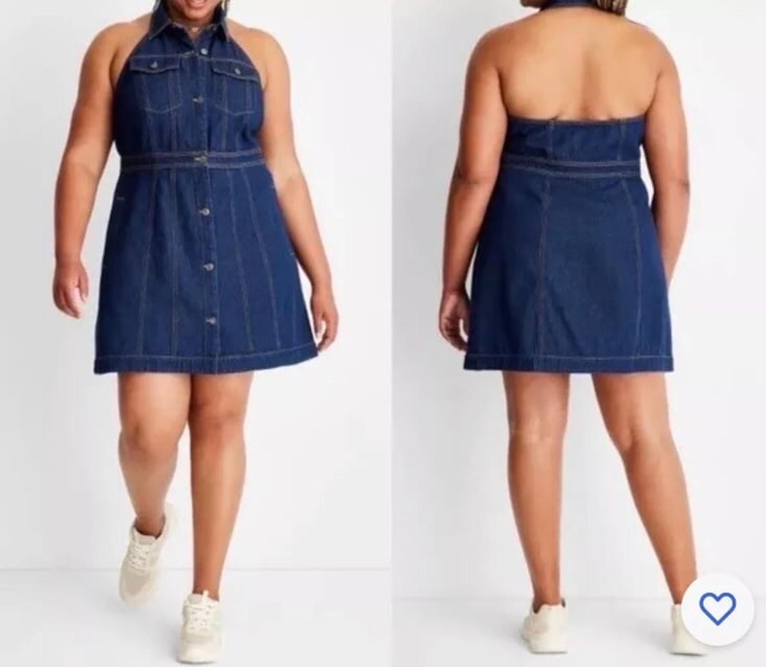 Women's Collared Denim Mini Dress - Future Collective