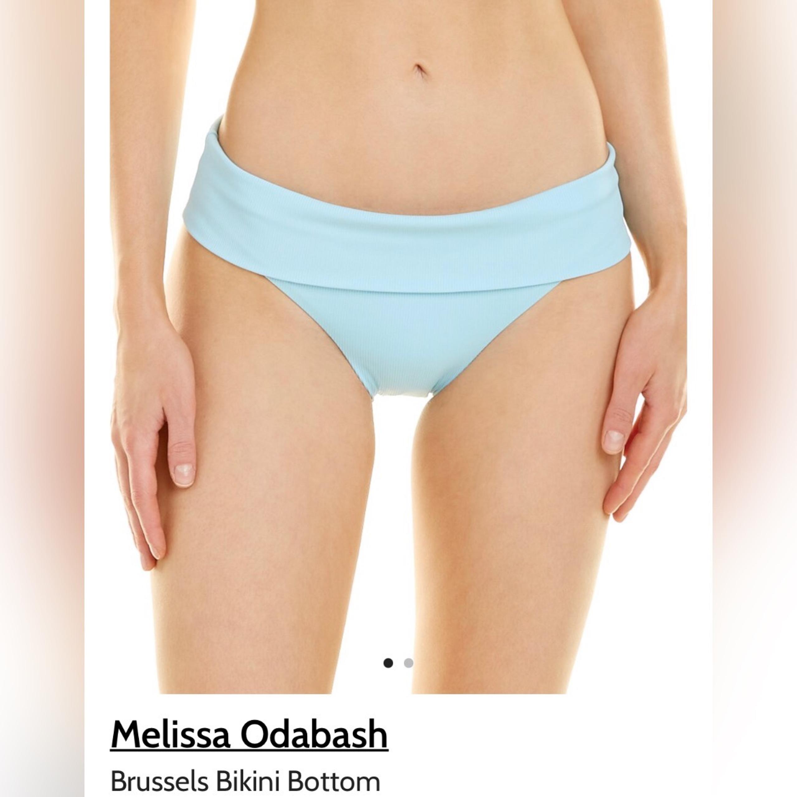 Melissa Odabash Brussels Bikini Bottom CR Celeste Ribbed New With Tag Size 2