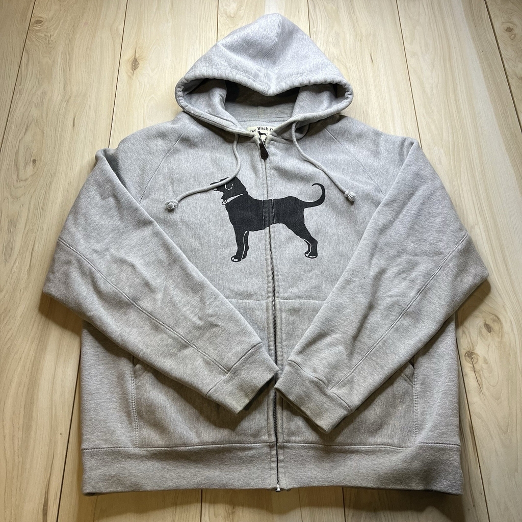The Black Dog Hoodie Sweater Full Zip Cotton Blend Logo Gray Womens Size Large