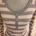 VINCE CAMUTO Gray Stripe Henley Top (XS)