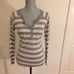 VINCE CAMUTO Gray Stripe Henley Top (XS)