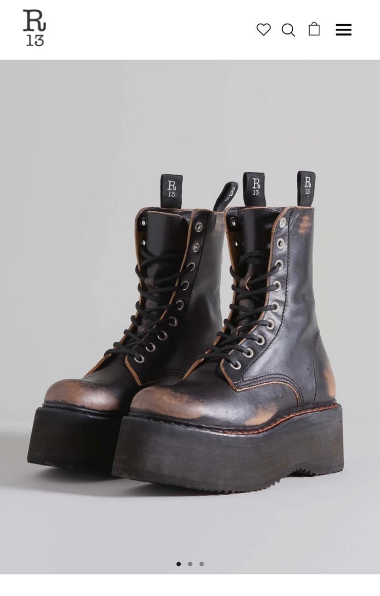 R13 Double Stacked up Laced Boots