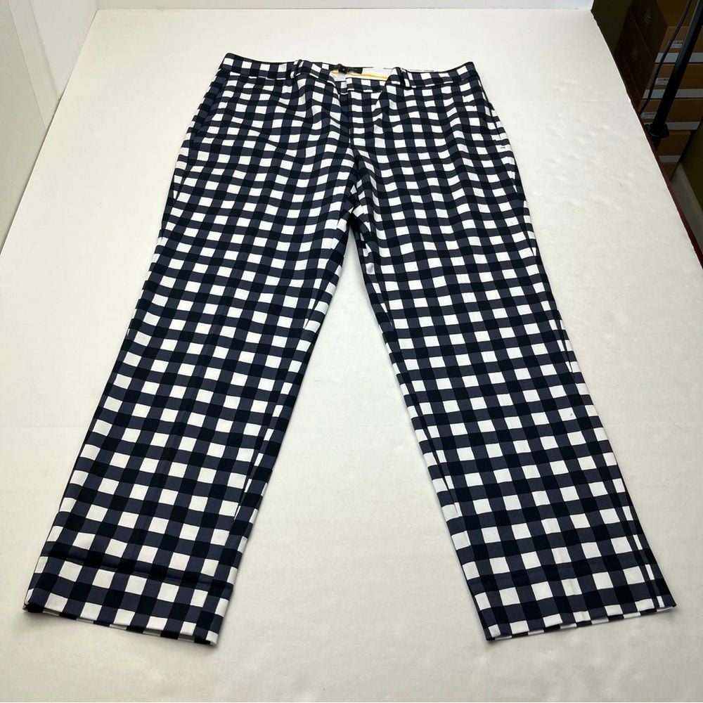 Banana Republic Factory Avery Mid Rise Cropped White Black Print Size 8 NEW