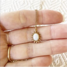 Opal Gold 1/20 12k Dainty Sun Beam Necklace
