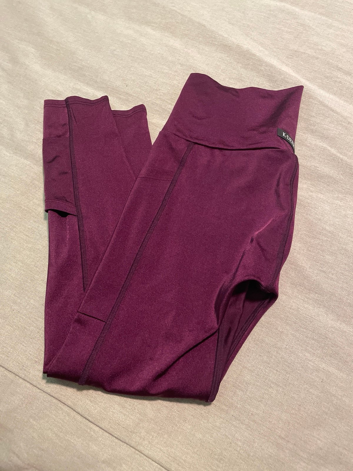 K-Deer Sneaker Length , Leggings Merlot Shine Double Pocket Size Large