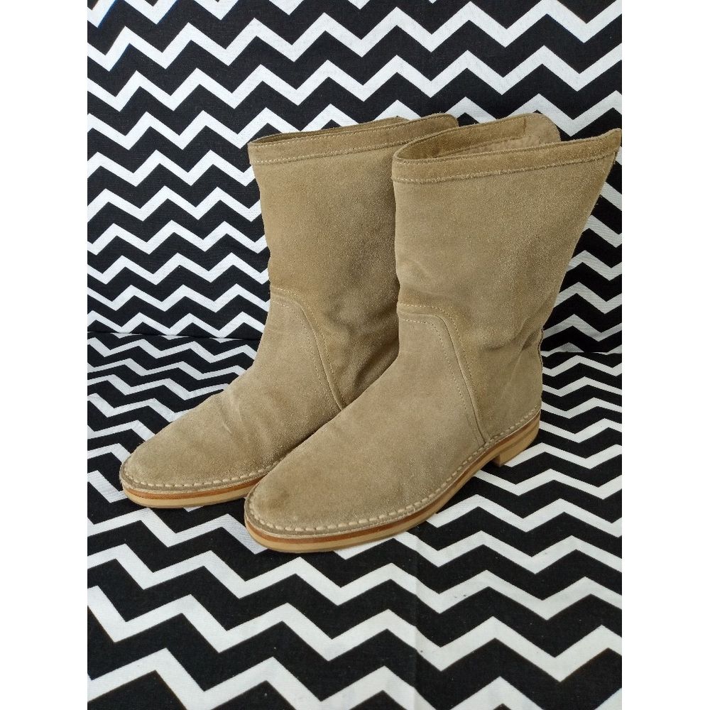 JIMMY CHOO authentic taupe suede fur lined rubber sole boots sz 37 - sh002
