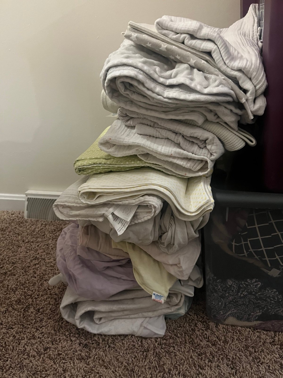 Huge bundle of baby crib blankets,sheets,pillow cases,mattress covers