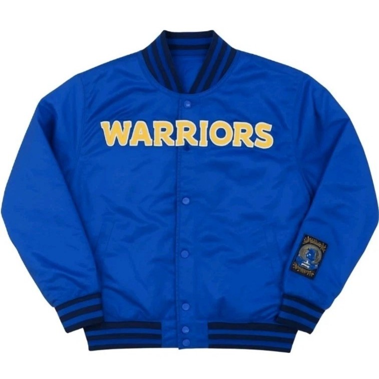 New NBA Golden State Warriors Blue Varsity Jacket Ultra Game Size XL