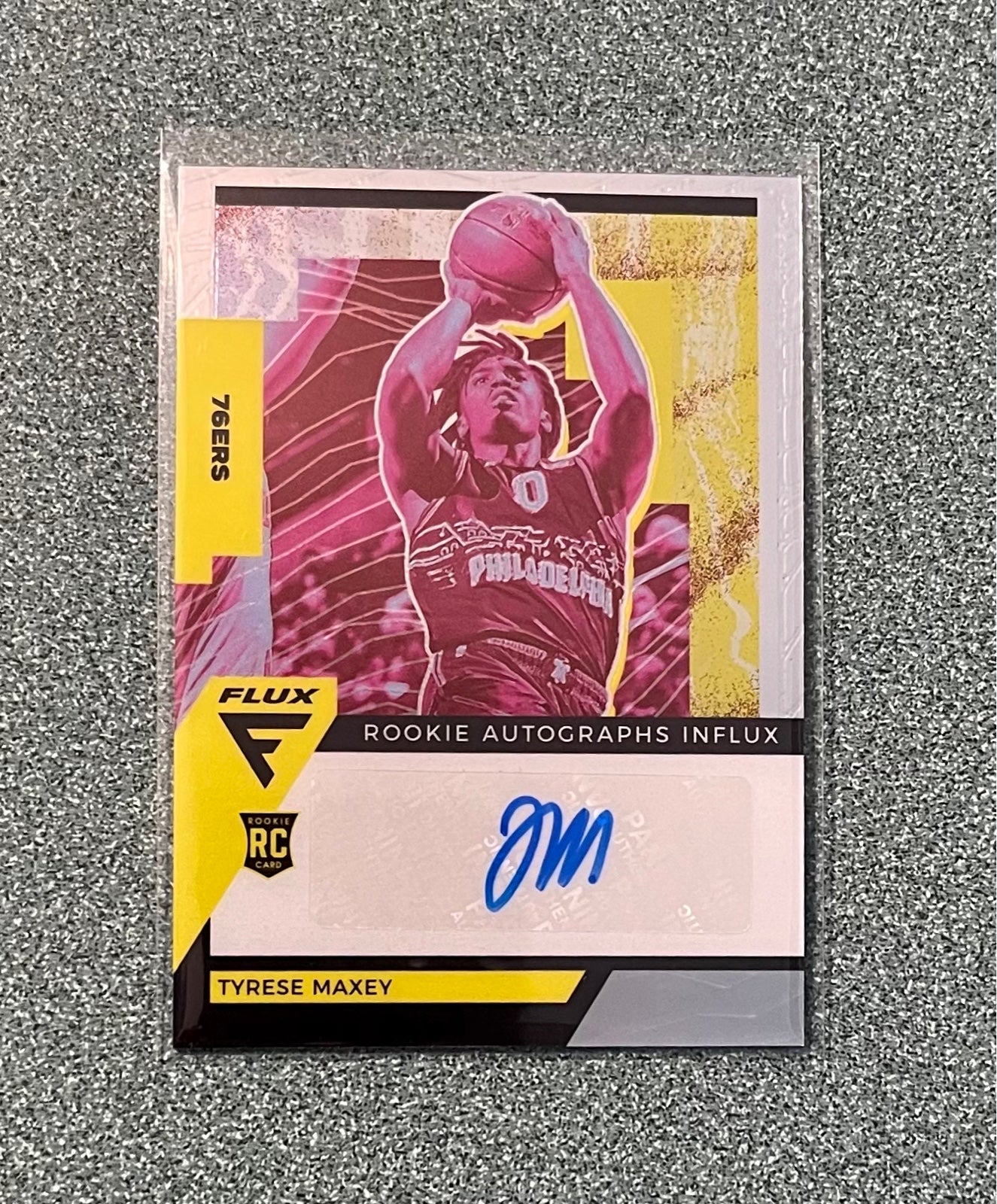 2020-21 Panini Flux Rookie Autograph Influx RAI-MAX Tyrese Maxey RC Auto SP