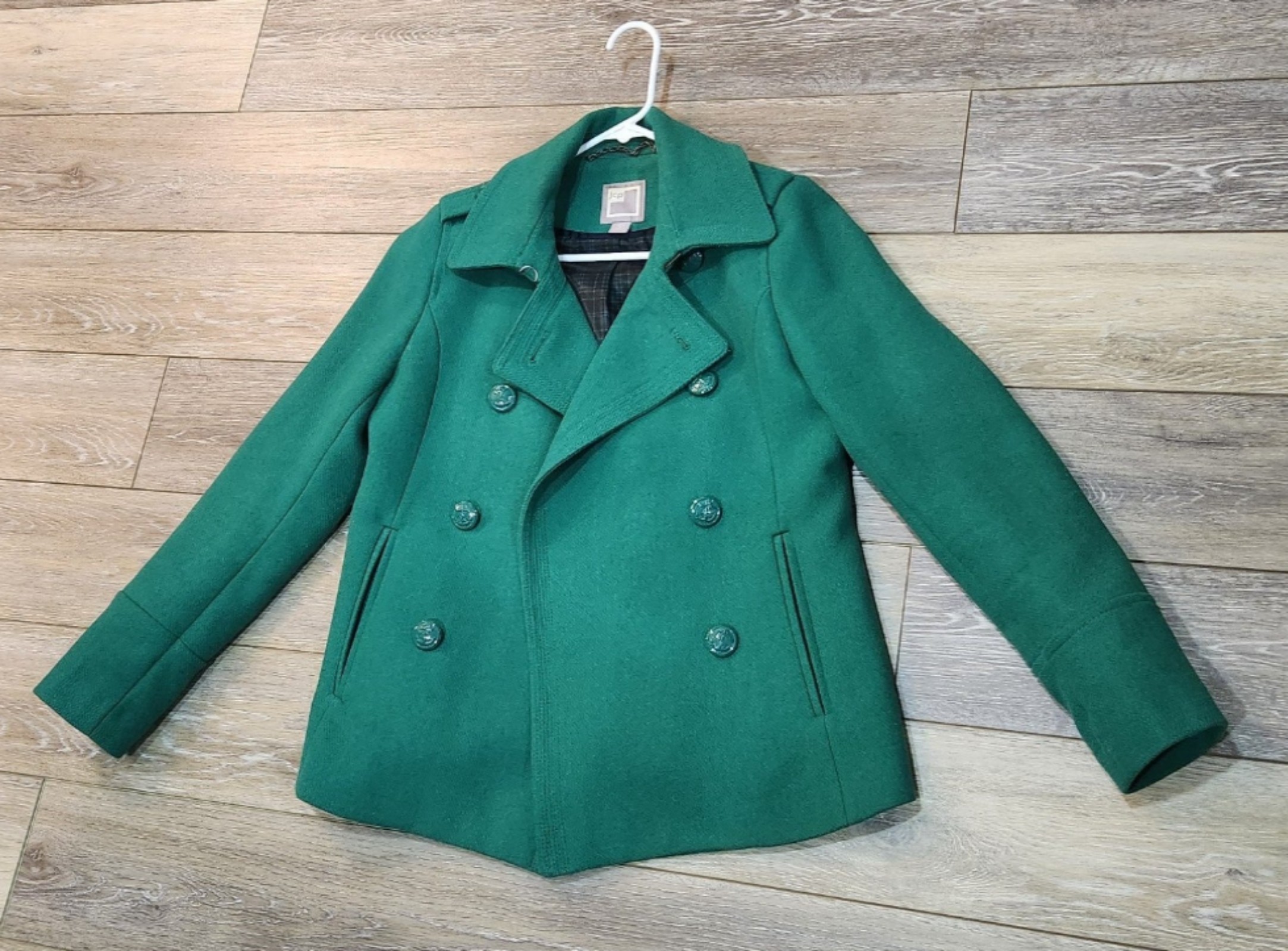 JCP green peacock jacket