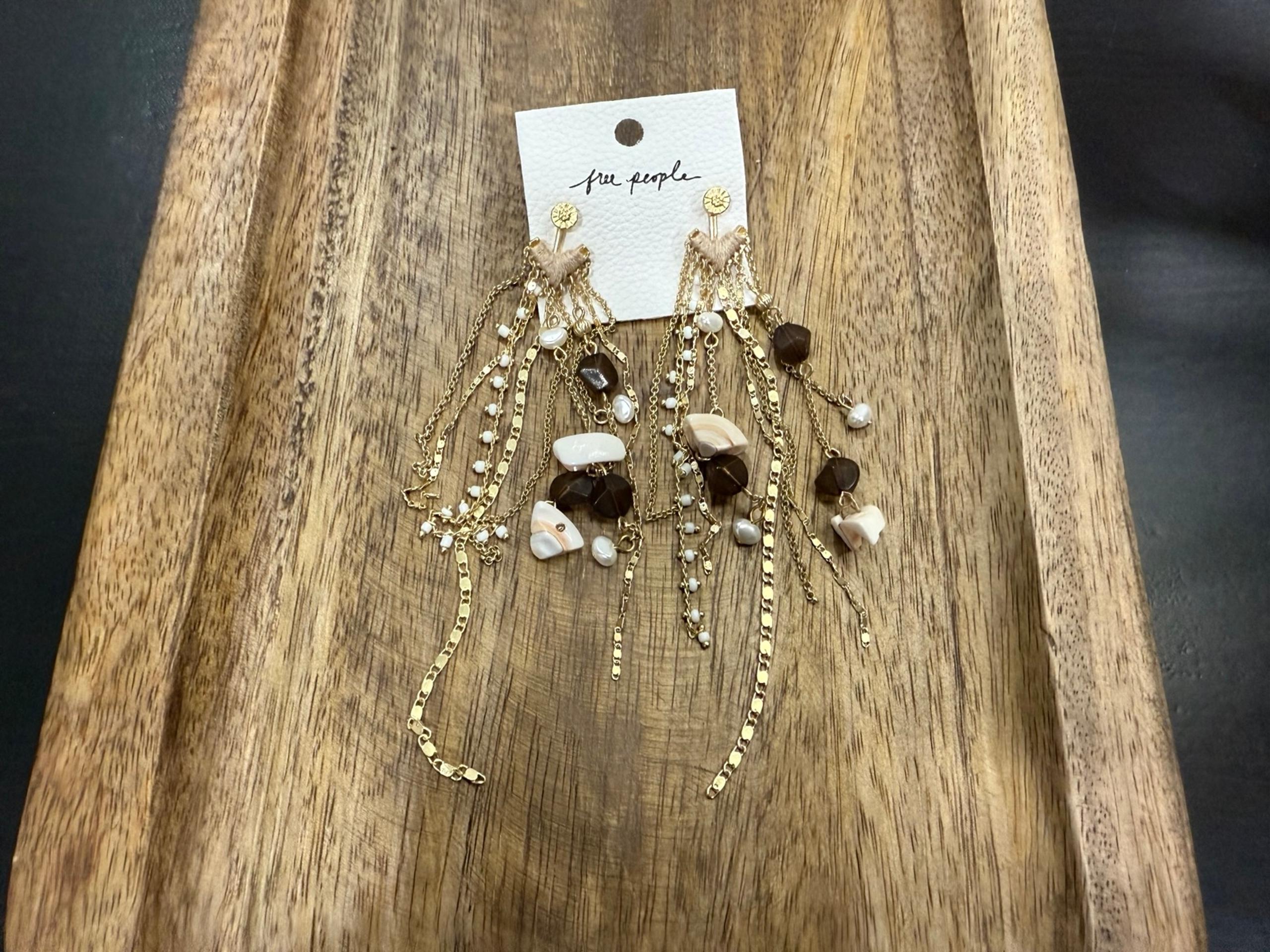 NWT Free People Cruise Dangle Gold Earrings