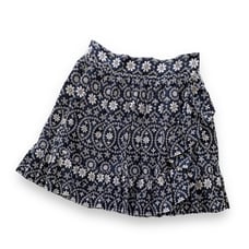 Kate Spade Shore Thing Eyelet Navy & White Fit & Flare Flouncy Wrap Skirt Sz 8