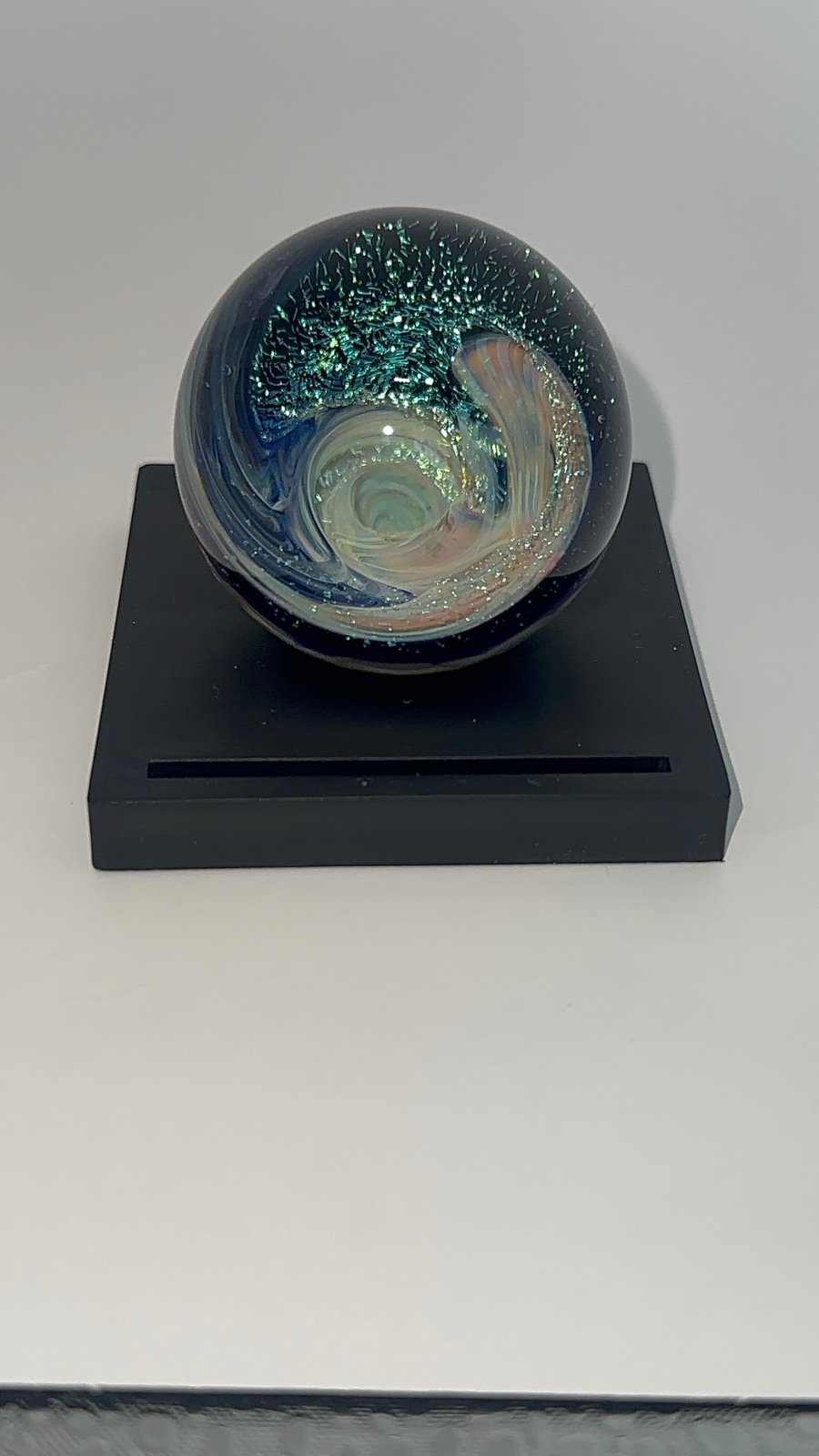 Glass blown galaxy marble