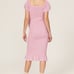 Ripe Selma Shirred Maternity Below Knee Dress Pink