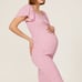 Ripe Selma Shirred Maternity Below Knee Dress Pink