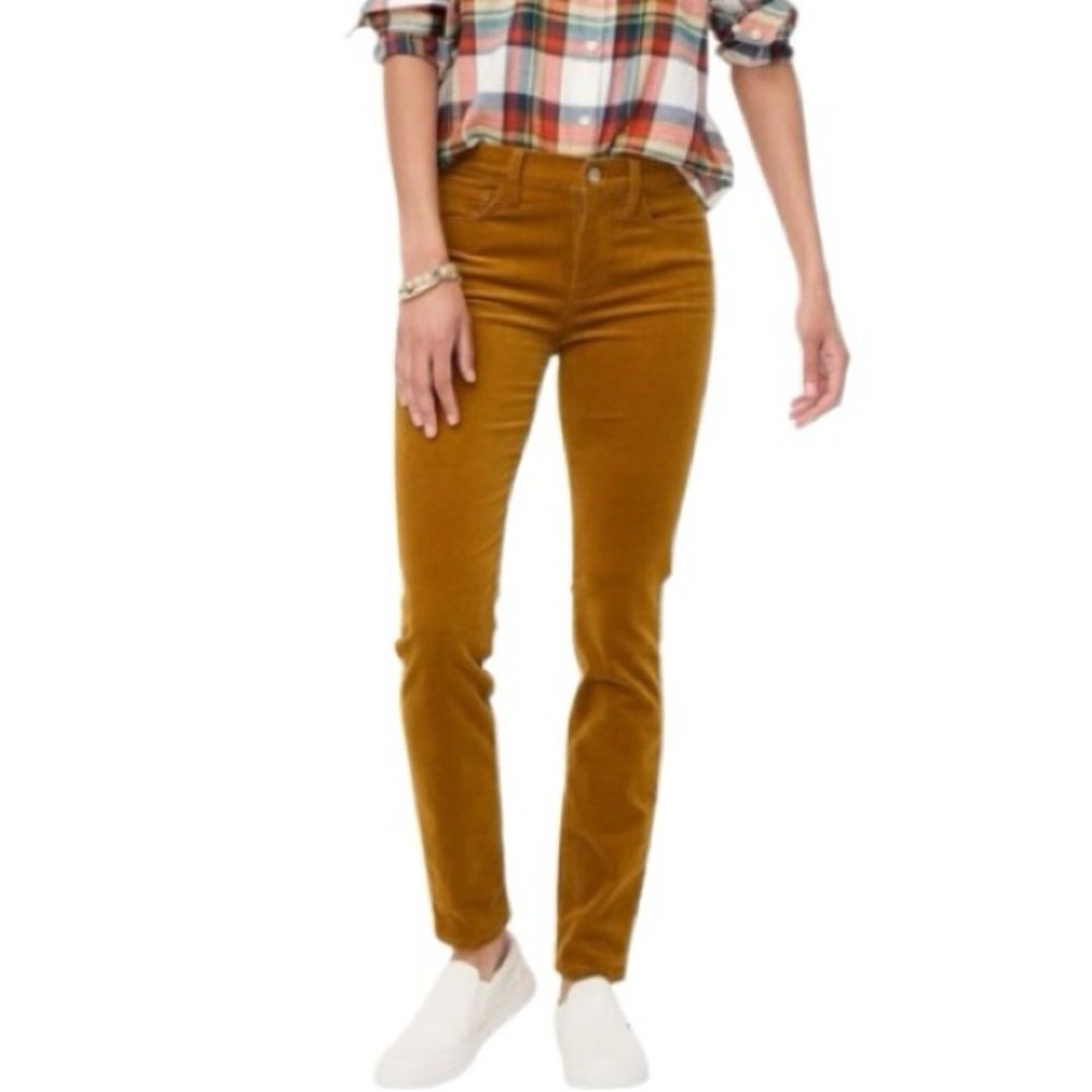 J Crew Golden Yellow Corduroy Skinny Pants Womens Size 34