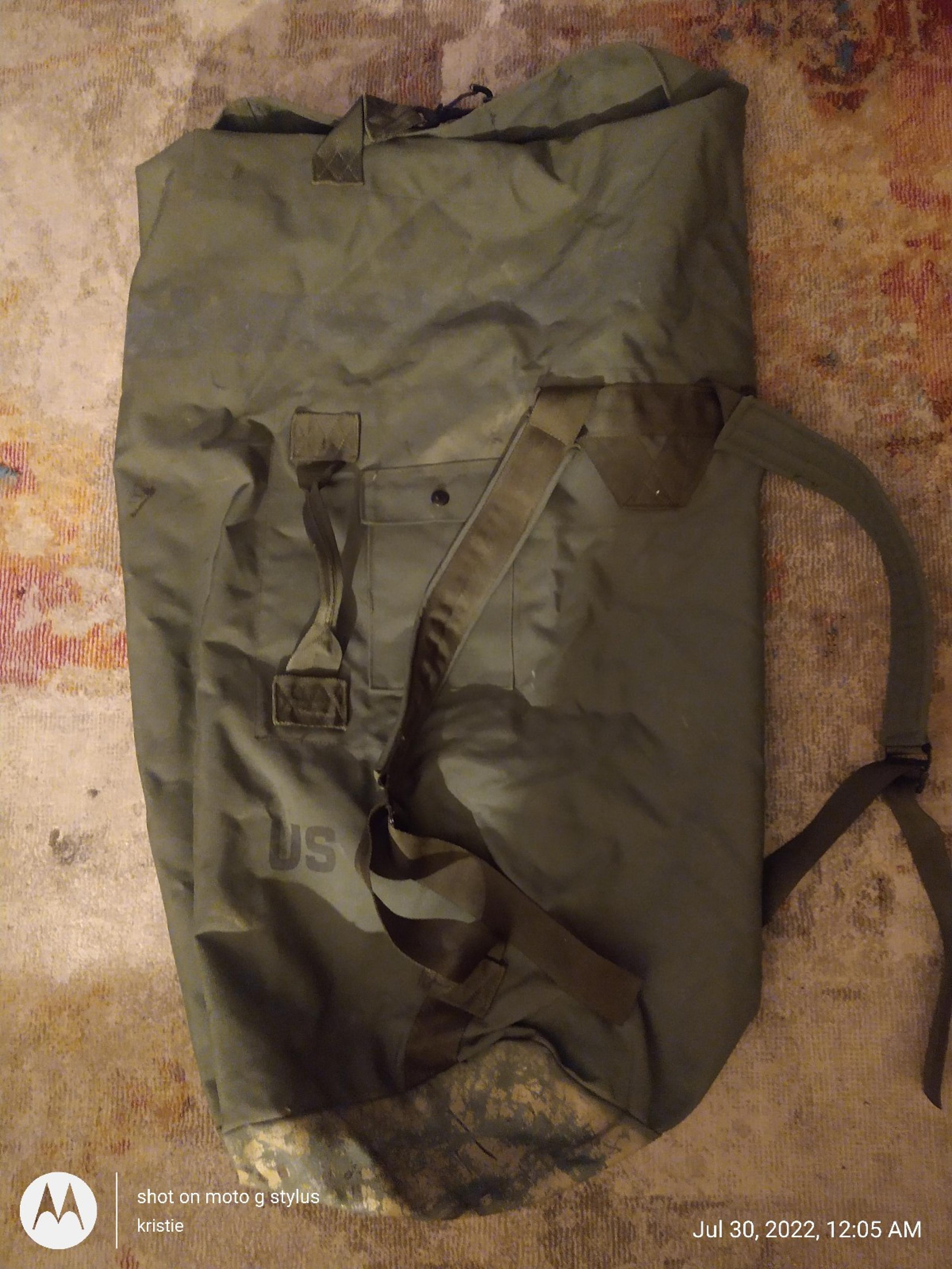 Army duffell/backpack combo