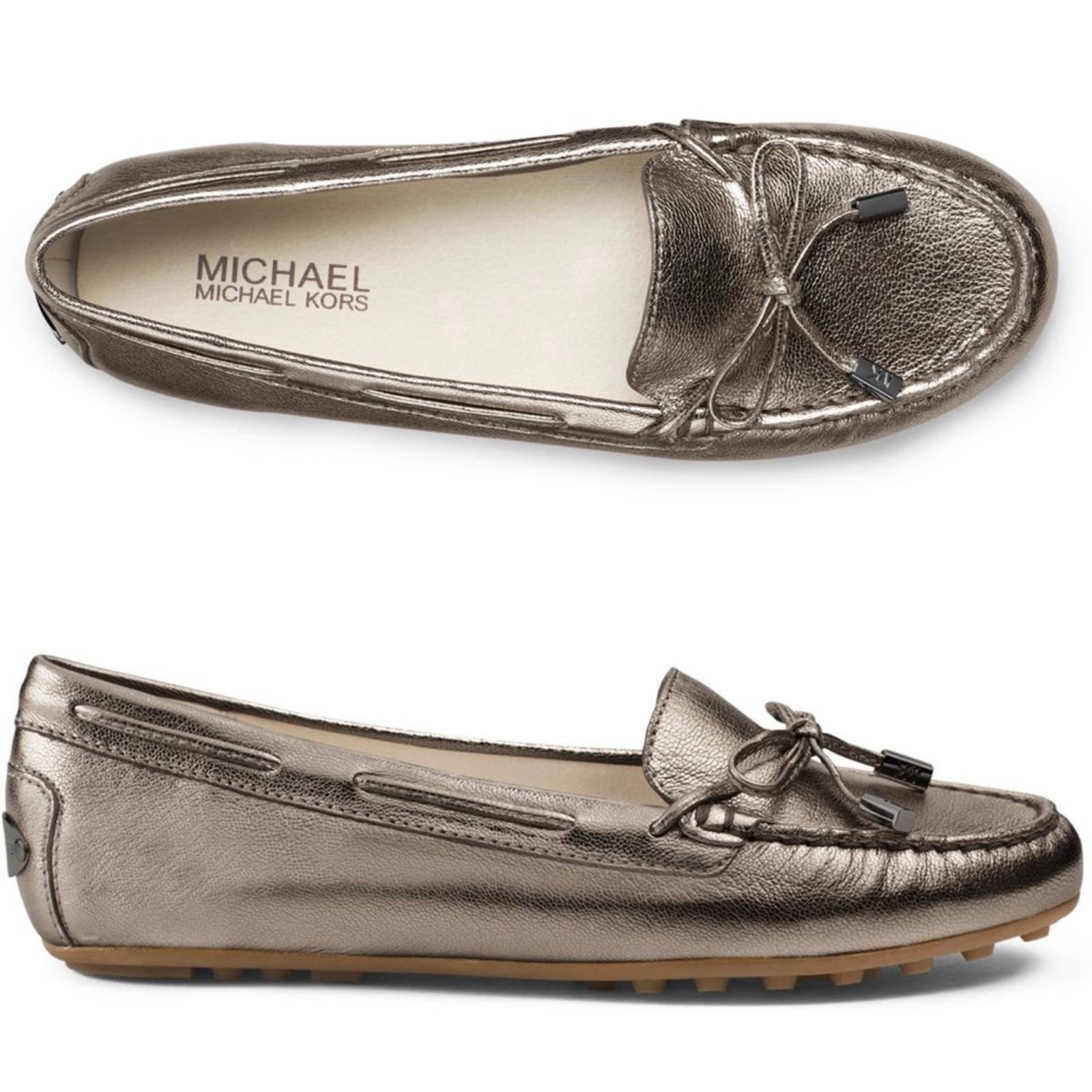 Michael Kors Daisy Moccasins Metallic Leather Sz 8.5