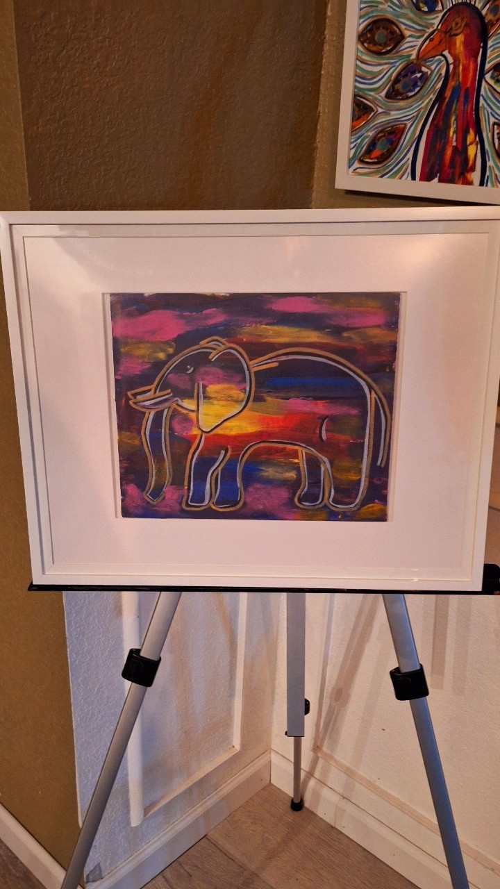 Myriad color Elephant painting original