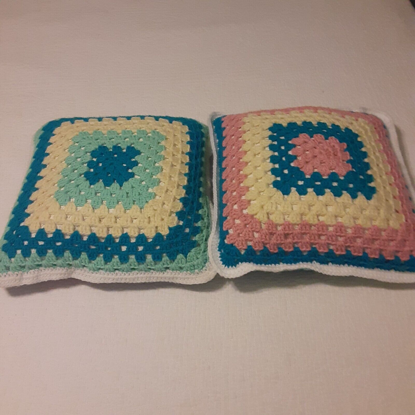 Handcrafted Crotchet Decorative Pillows x 2 Versatile Decor