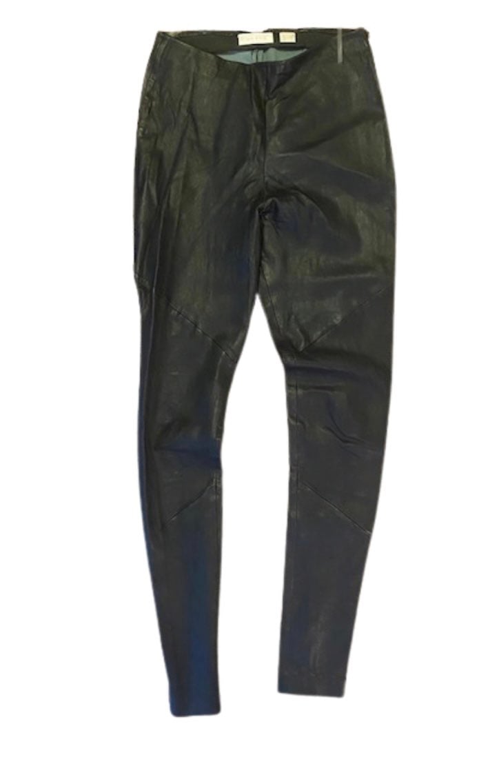 Sass & Bide Black Leather Leggings/Pants sz 2