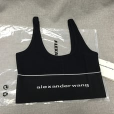 Alexander wang logo elastic bra in ribbed jersey Size M