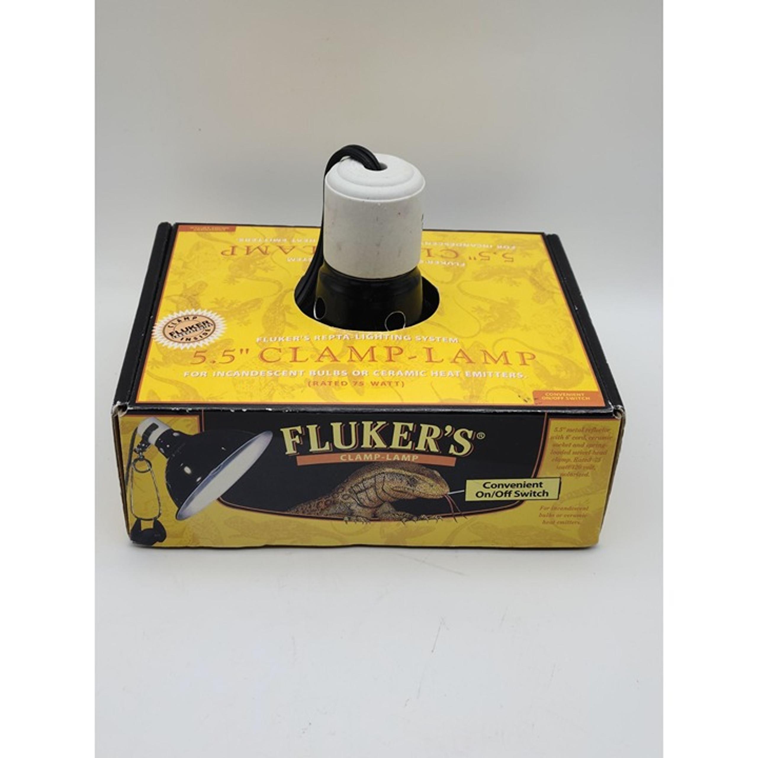 Flukers 5.5" Clamp Lamp Light Reptile Incandescent Bulbs/Ceramic Heat Emitters