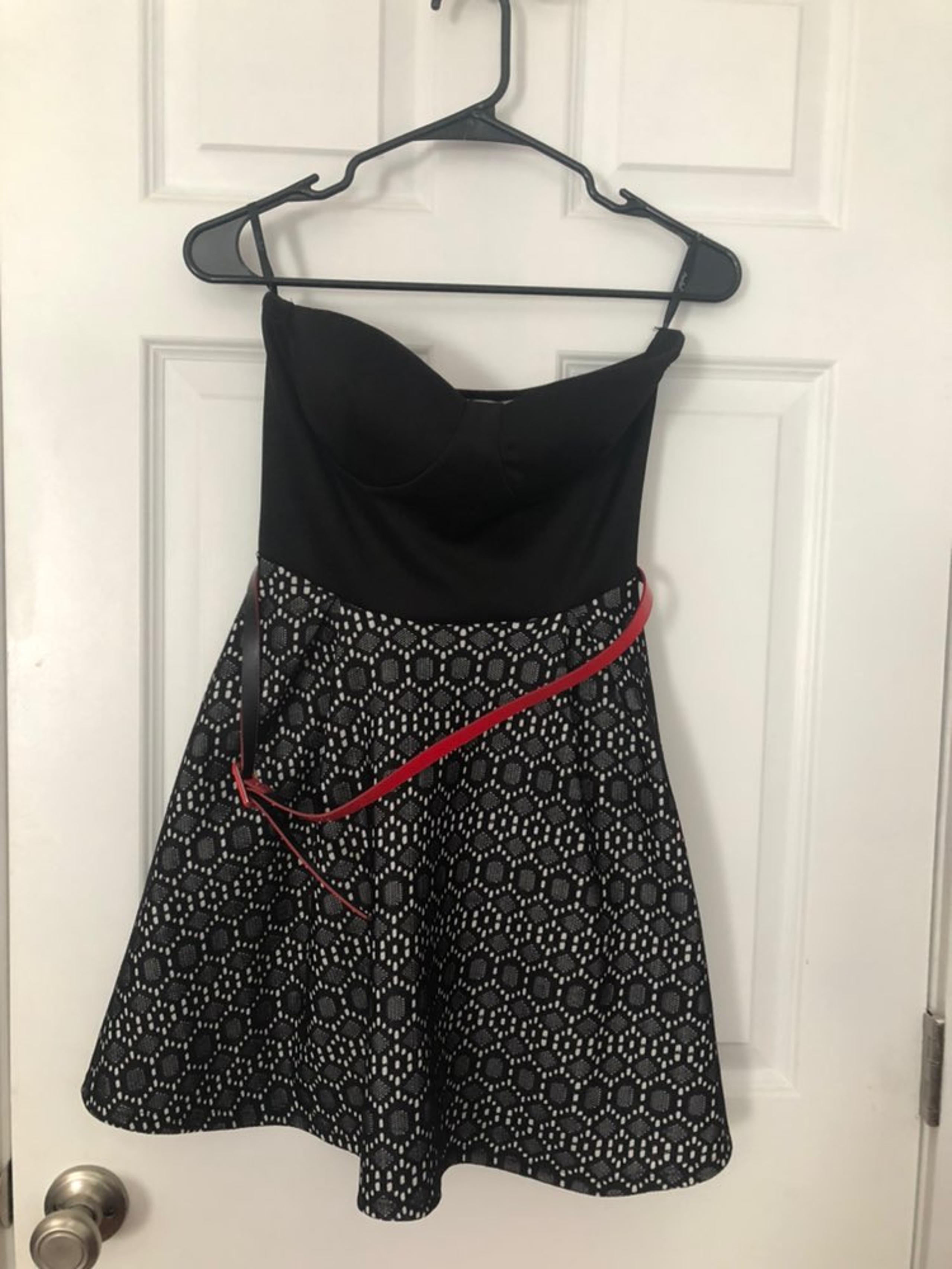 Papaya Black Bustier Strapless Dress