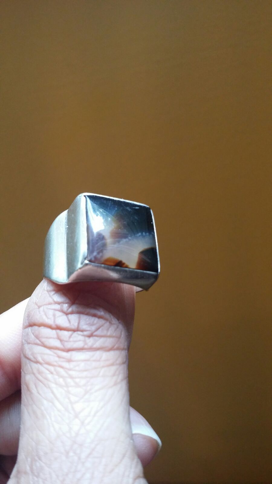 Tiger eye sterling silver ring vintage