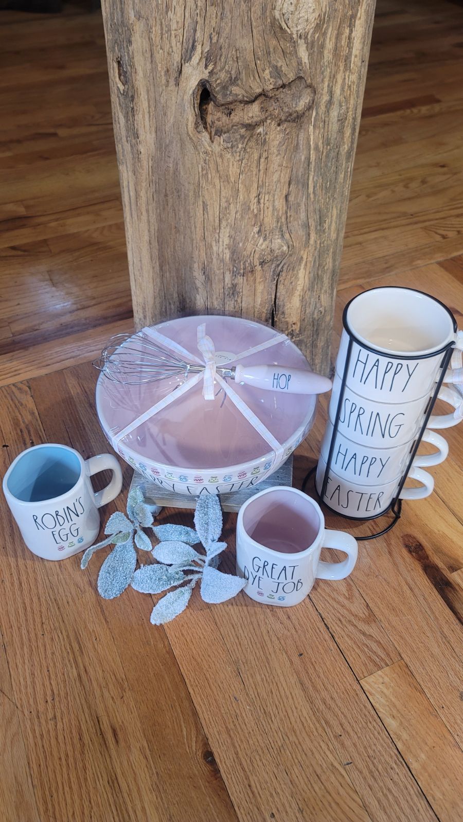 Rae Dunn Matching Easter Mugs and Easter Bowl set