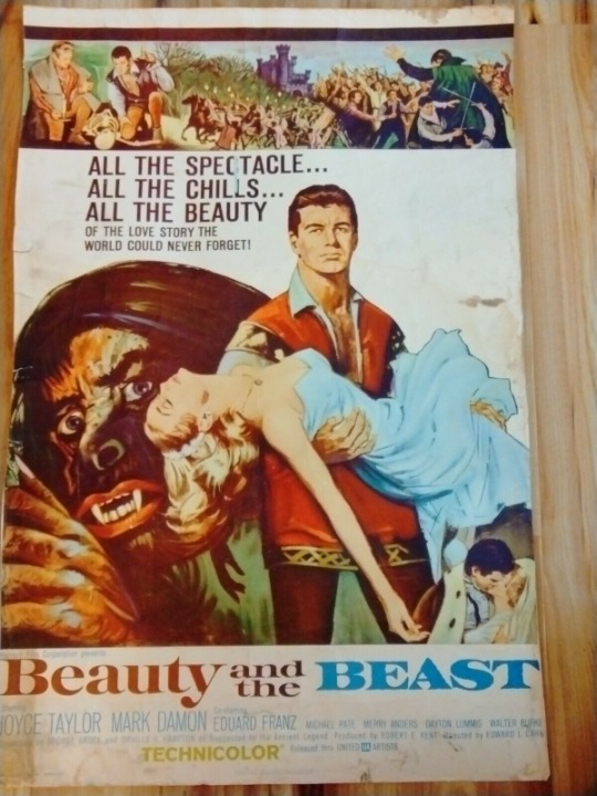 BEAUTY AND THE BEAST (1962) 13091 Movie Poster Joyce Taylor Mark Damon 1 Sheet