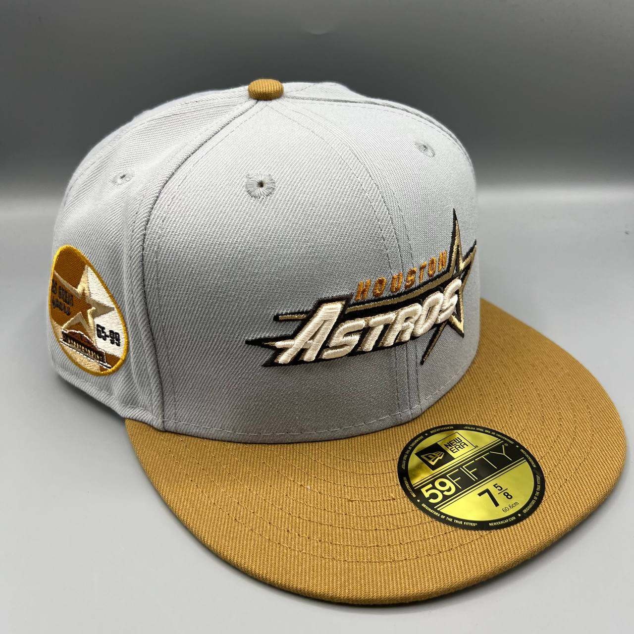 Houston Astros Hat Men 7 5/8 Gray Brown 59Fifty New Era MLB Fitted Cap New