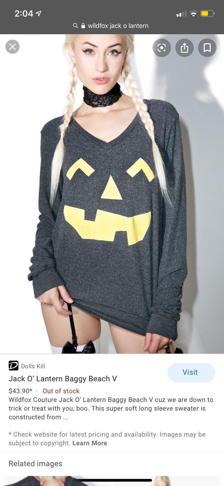 NWT Wildfox Jack O'Lantern Sweater Small