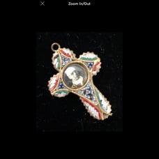 Vintage CATHOLIC RELIGIOUS Cross POPE Papal VATICAN Pendant OLD