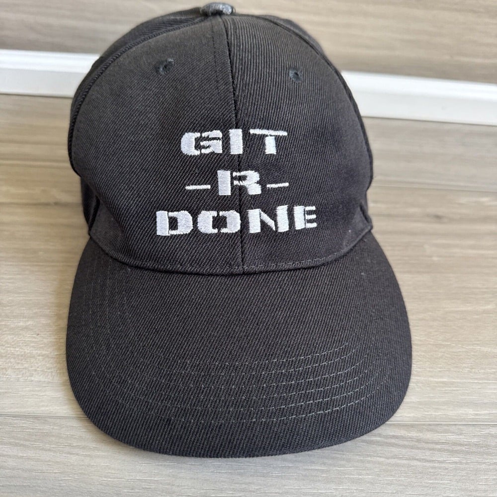 GIT-R-DONE Larry the Cable Guy PLAYBOY BUNNY Baseball Cap Hat BLACK