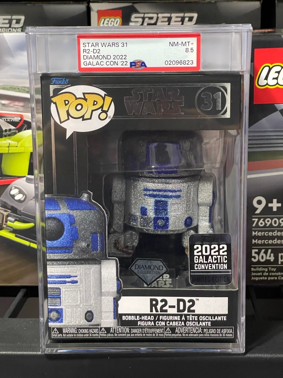 Funko POP! Star Wars R2-D2 #31 [Diamond Collection] Exclusive PSA 8.5